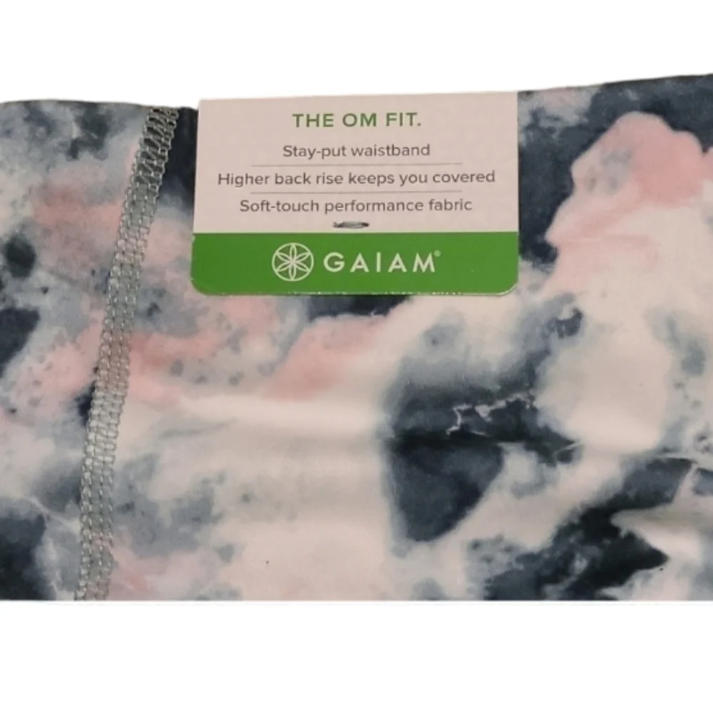 Gaiam Blue, Pink, White High Rise Pocket Capri Leggings Yoga Workout Size XS NWT